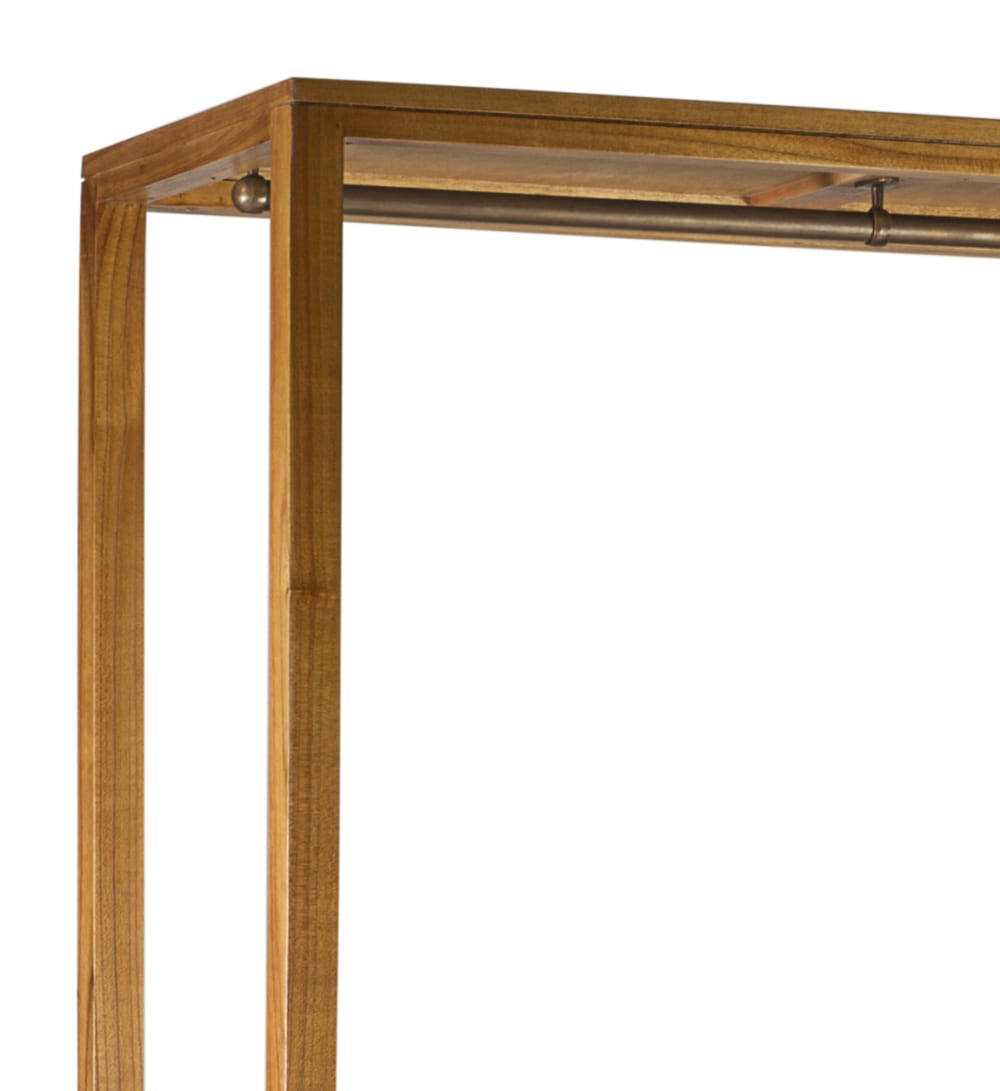 Portant en bois de mindi et métal noir H 190 cm