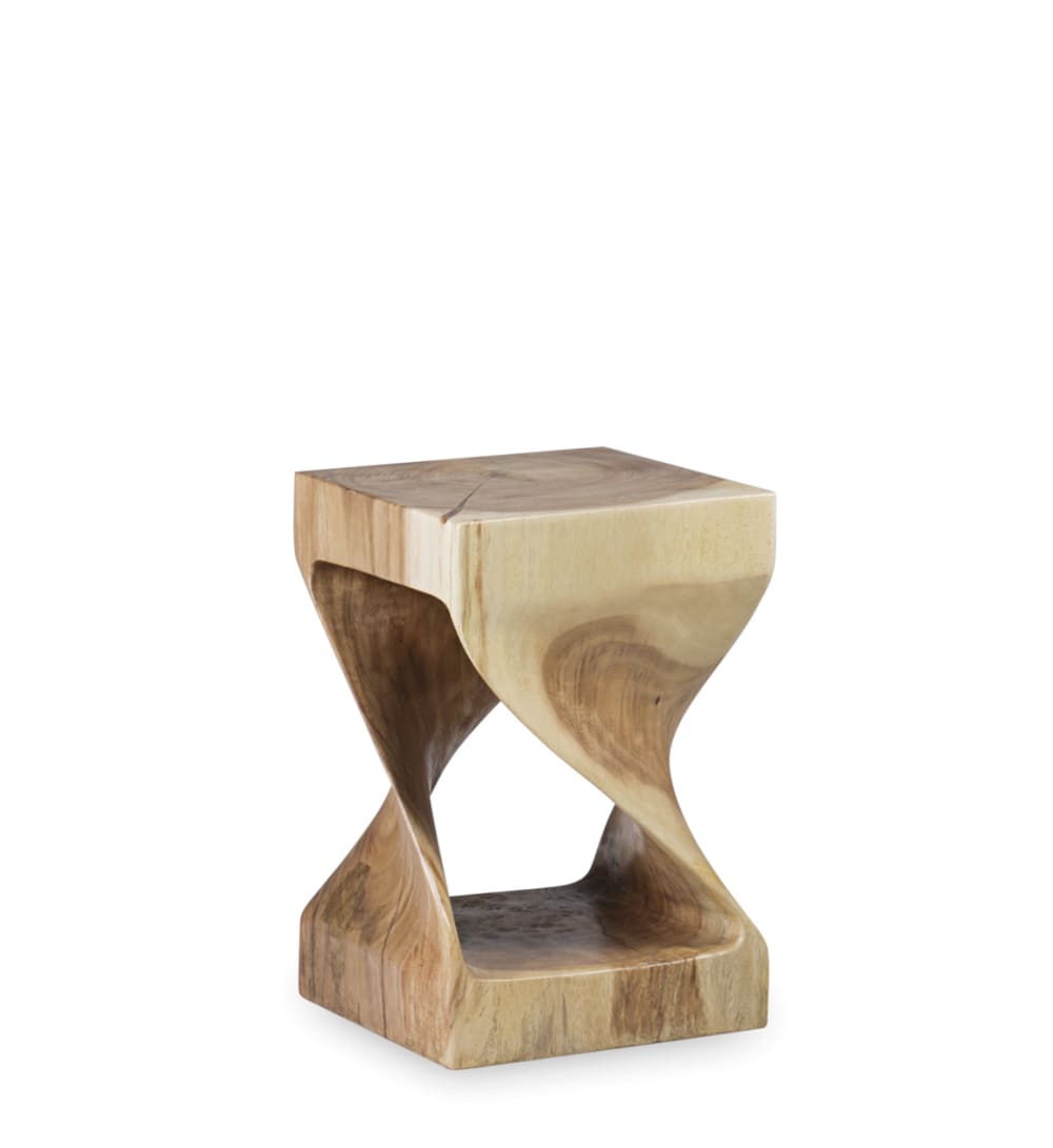 Tabouret en bois de suar beige
