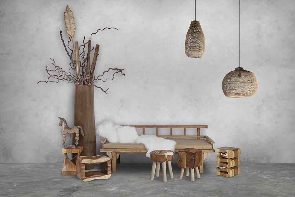 Tabouret en bois de suar beige - Maisons du Monde