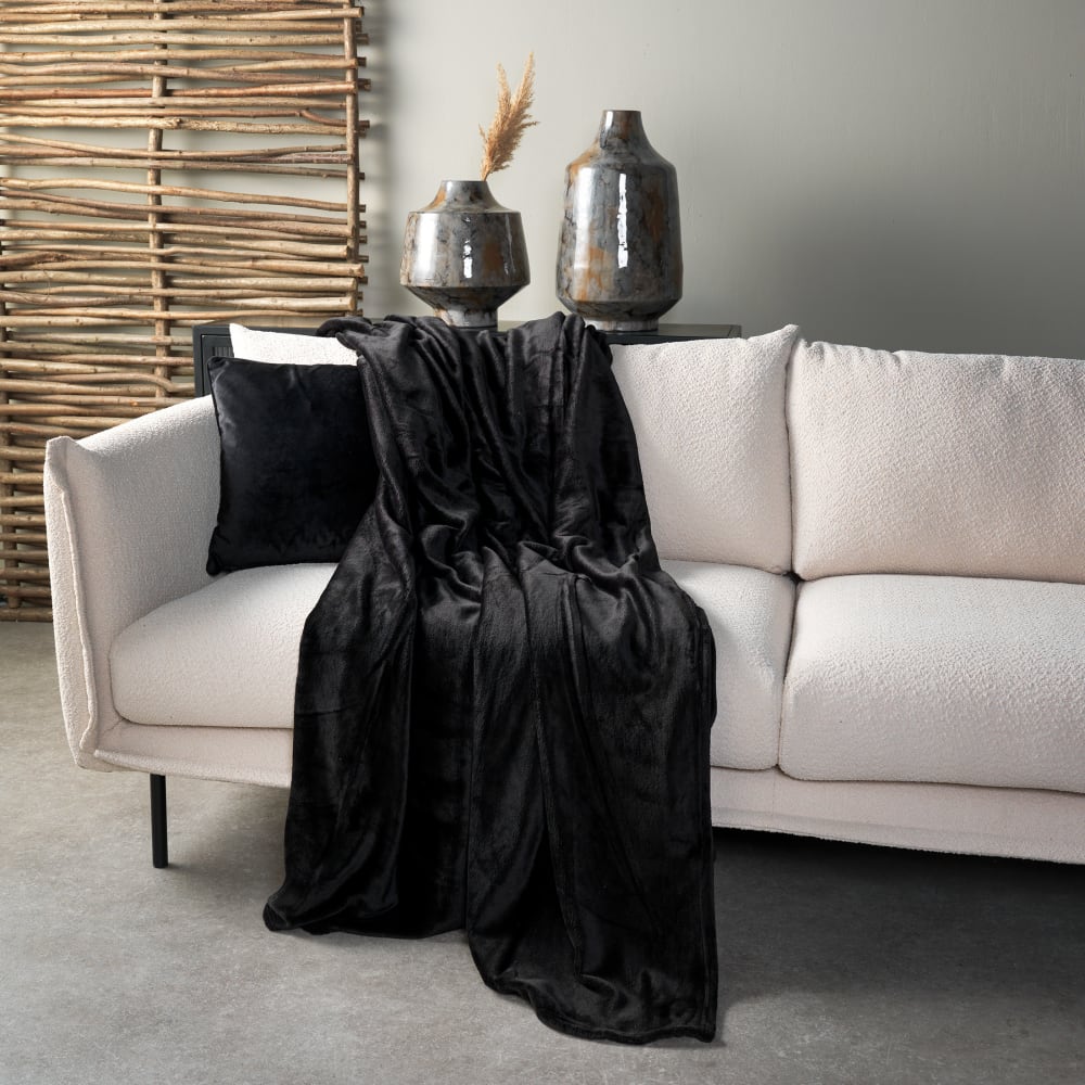 Dutch Decor decke schwarz 200x220 cm style modern - Pes - Polyester