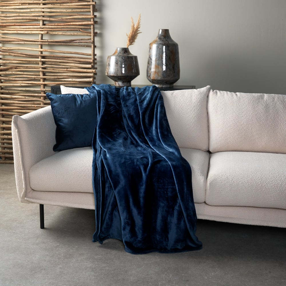 Plaid bleu 200x220 cm