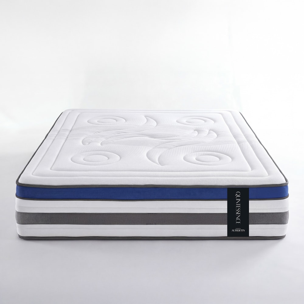 Maison Aubertin Matelas mémoire h30 140x190 style classique chic Blanc Certifié Oeko-Tex Tissu