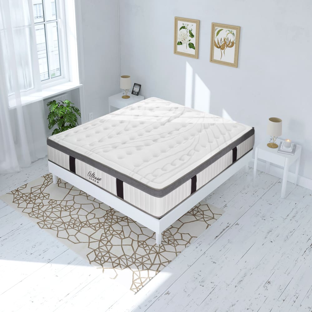 Ensemble matelas mémoire h26 sommier blanc 140x200 - Maisons du Monde