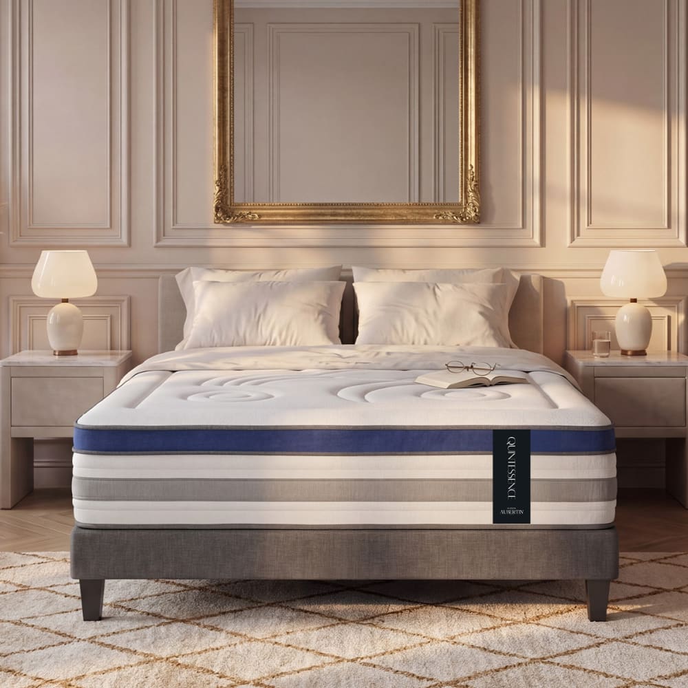 Ensemble matelas mémoire h30 sommier gris anthracite 160x200 - Maisons du Monde