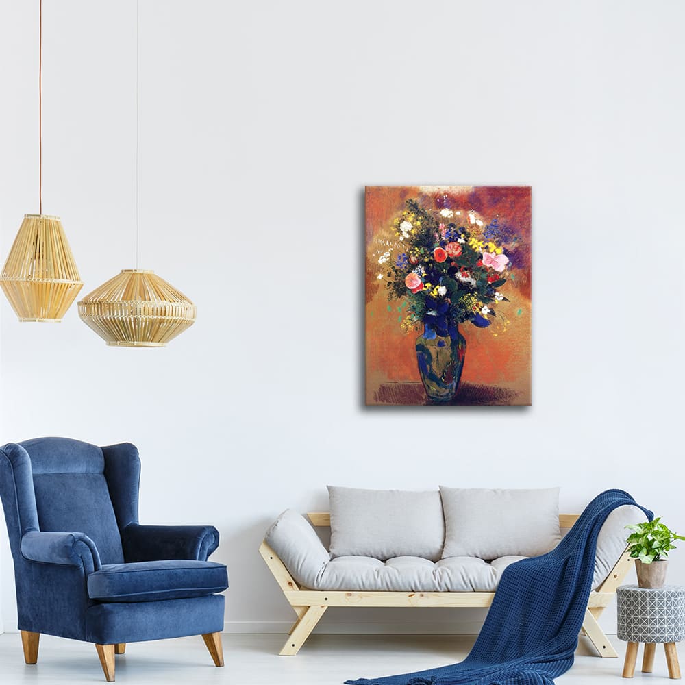 Tableau impression sur toile - Vase de Fleurs Odilon Redon 50x70cm - Maisons du Monde