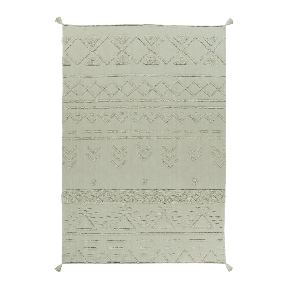 Alfombra lavable de algodón oliva 170x240
