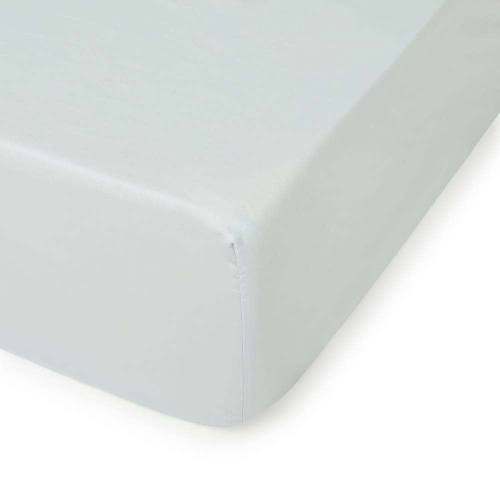 Sábana bajera de algodón orgánico ajustable azul aqua.cama 135-140cm