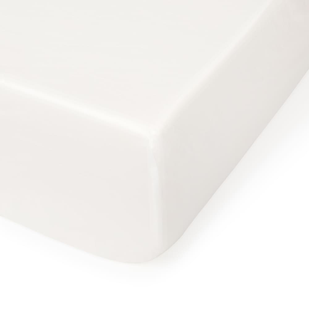Sábana bajera de algodón orgánico ajustable blanco. Cama 180-200cm