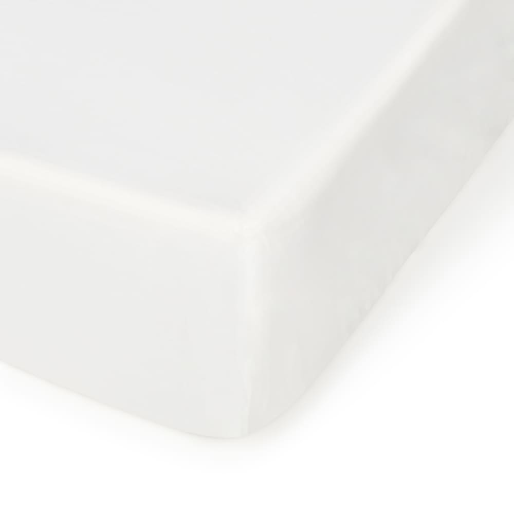 Sábana bajera de algodón orgánico ajustable color blanco. Cuna 60cm