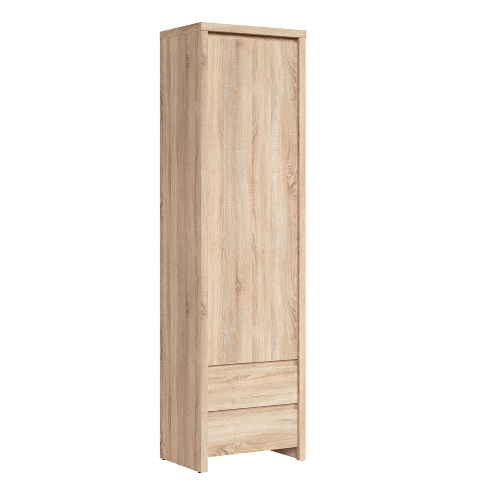 Petits meubles Säulenschrank 1 Tür 2 Schubladen Laminierte Spanplatten Holz Beige Spanplatte