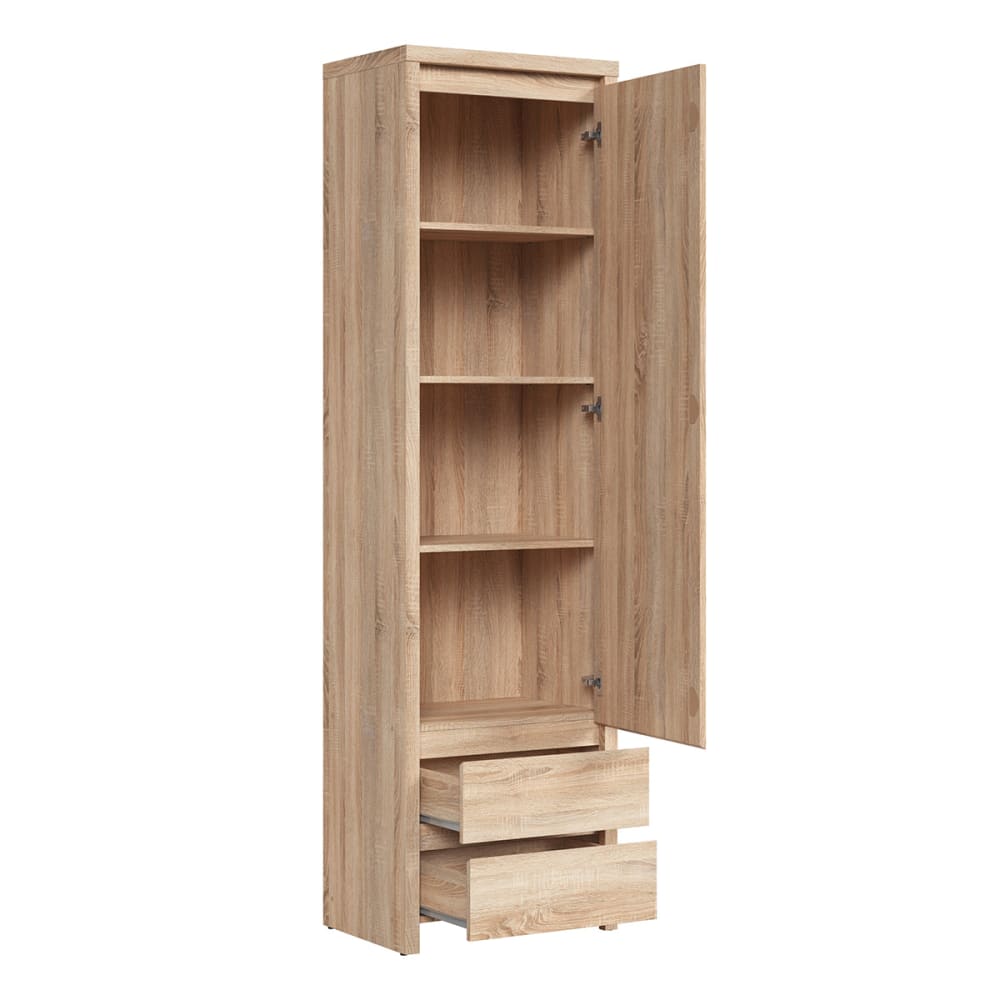 Säulenschrank 1 Tür 2 Schubladen Laminierte Spanplatten Holz -