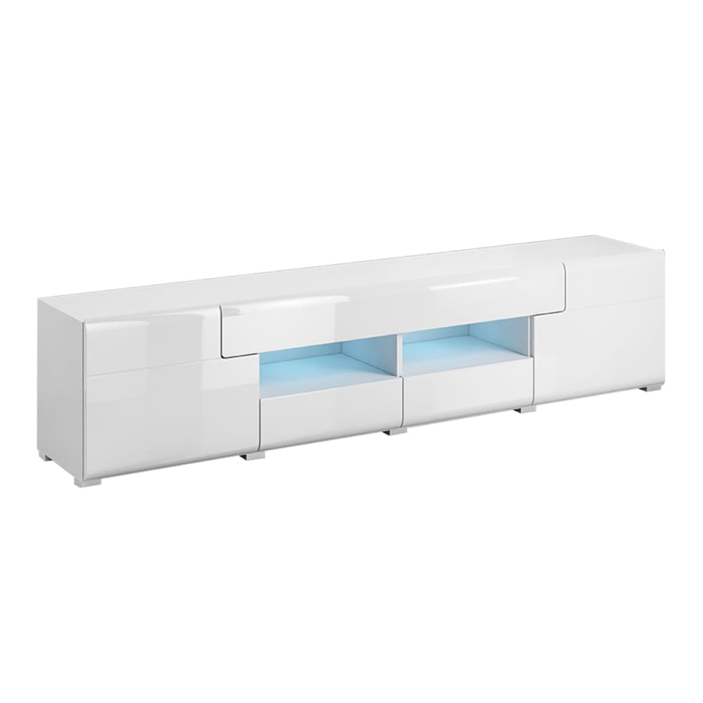 Tv-MöBel Mit 2 Schubladen Und 2 TüRen, Weiß, 208Cm