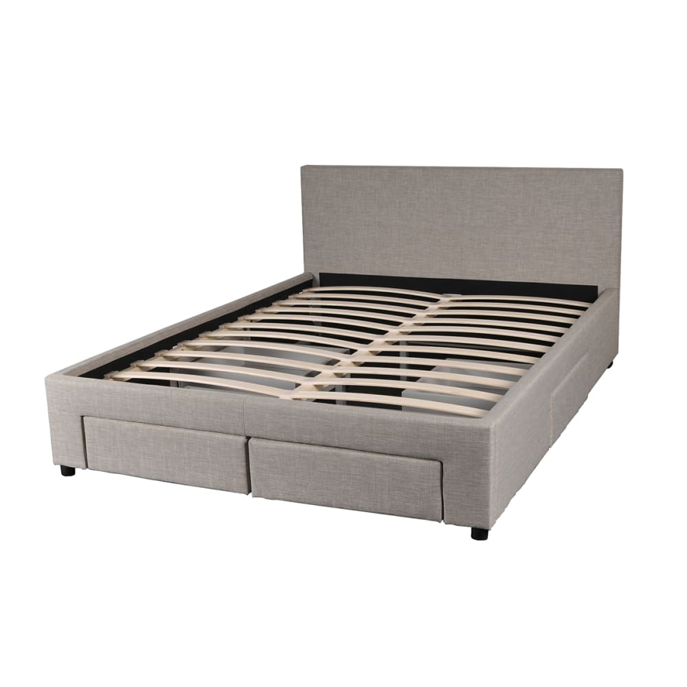 Lit avec 4 tiroirs, tissu