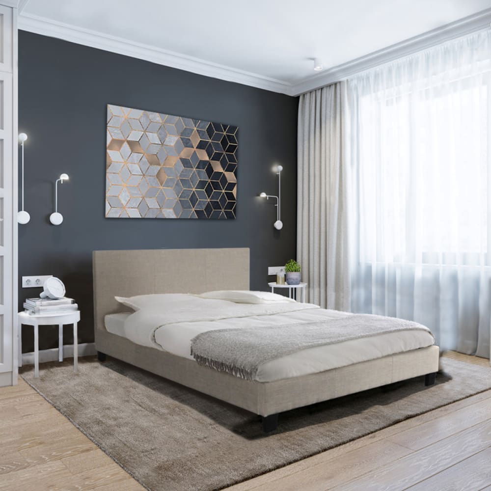 Bett mit Lattenrost, 160x200cm, beige - Maisons Du Monde