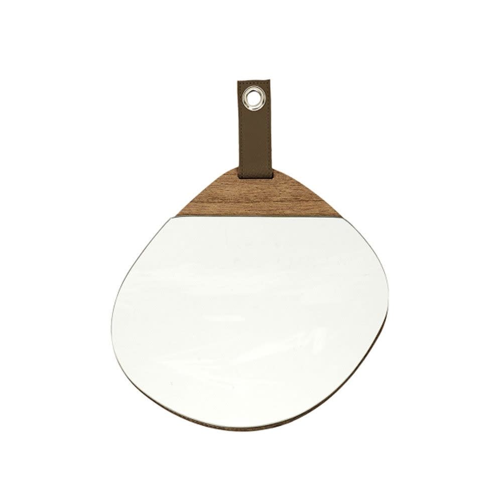 Miroir galet bois 25x25cm