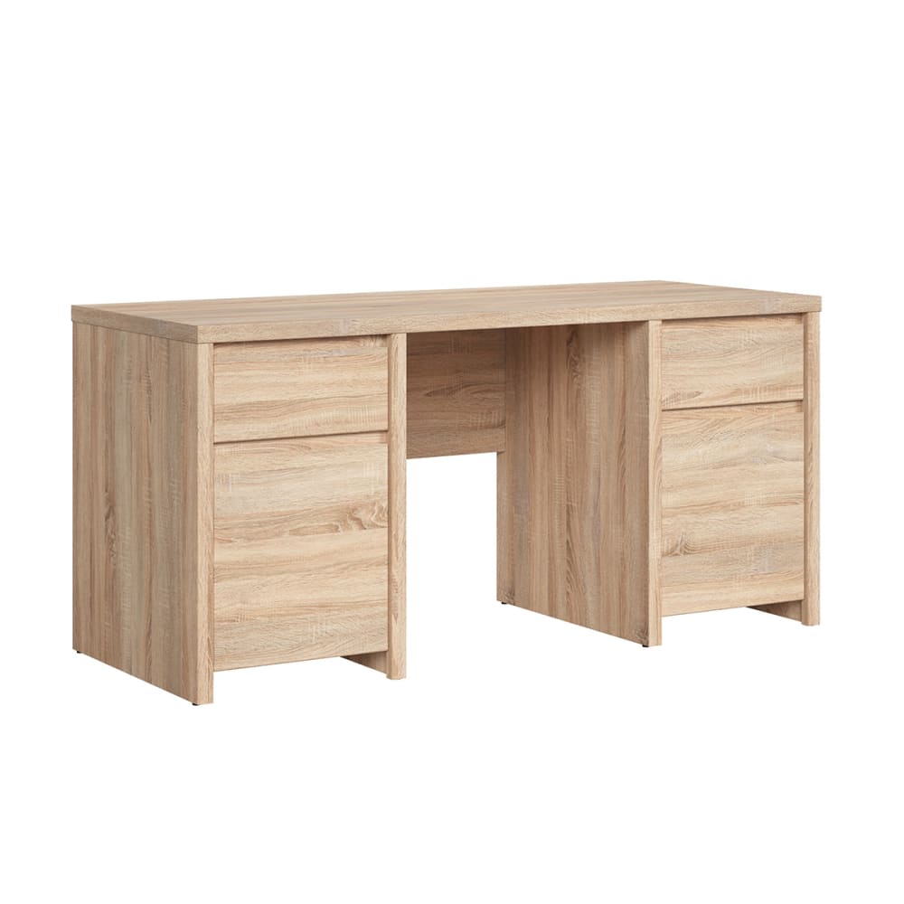 Petits meubles Schreibtisch 2 Türen 2 Schubladen Laminierte Spanplatten Holz Beige Spanplatte