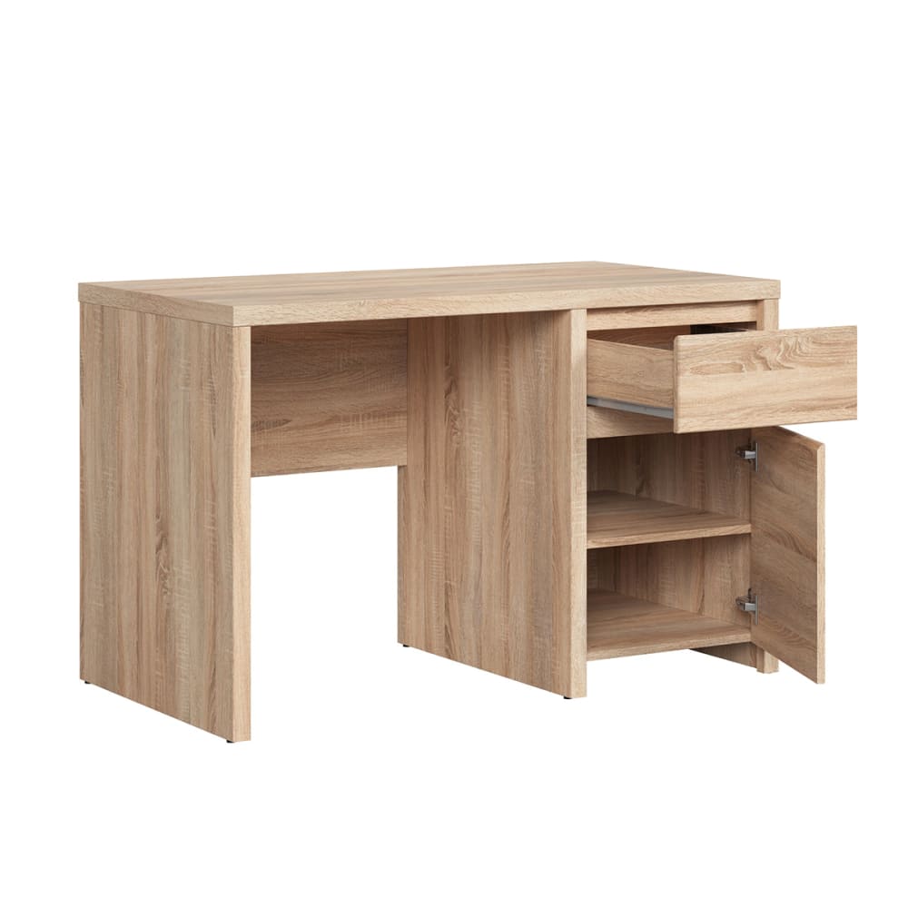 Bureau 1 porte 1 tiroir panneaux agglomérés stratifiés marron - Maisons du Monde