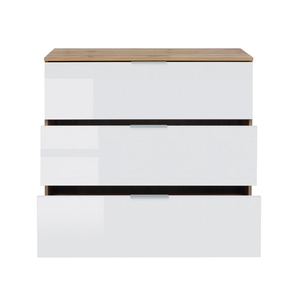 Commode 3 tiroirs blanche et naturelle - Maisons du Monde