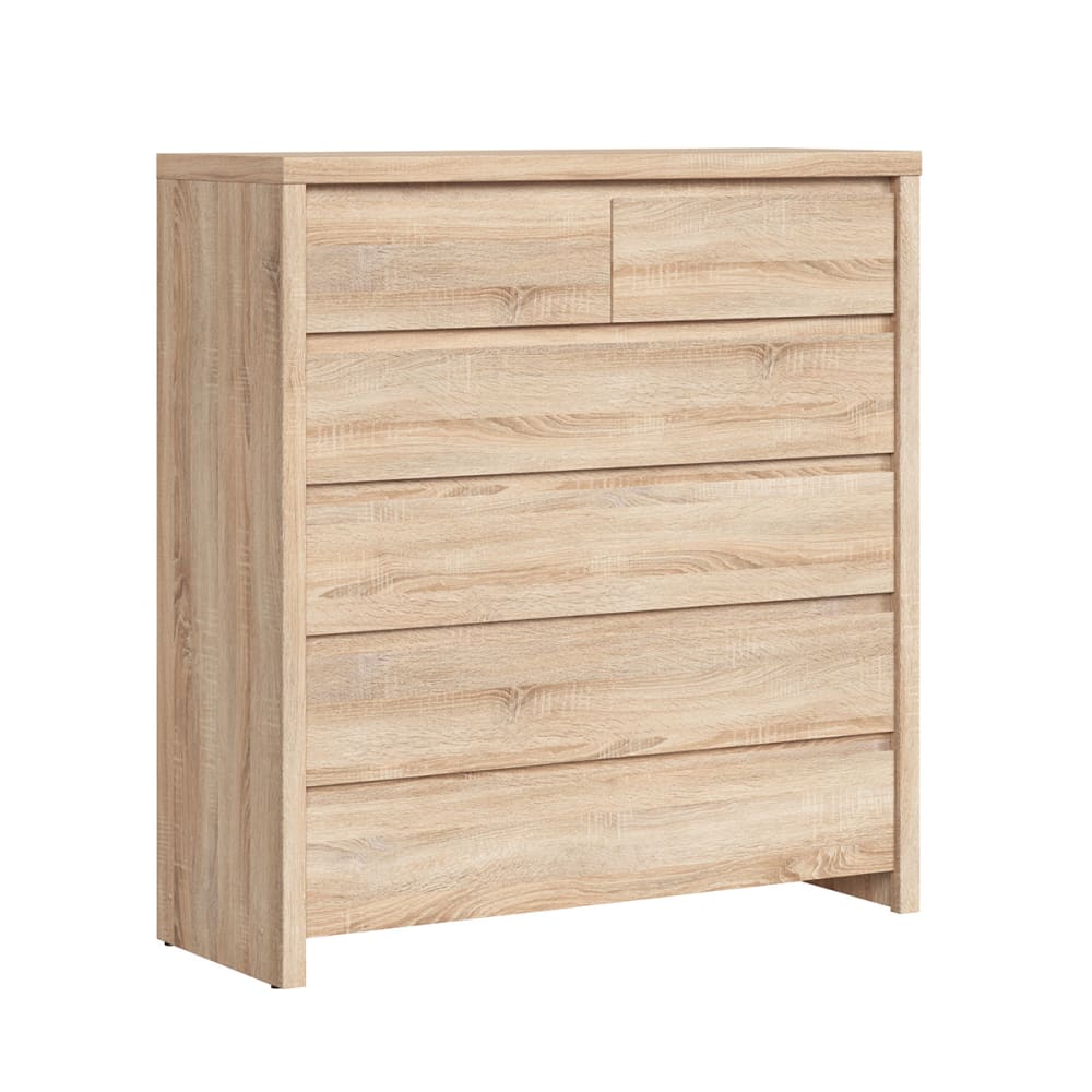Petits meubles Kommode mit 6 Schubladen Laminierte Spanplatten Holz Braun Spanplatte