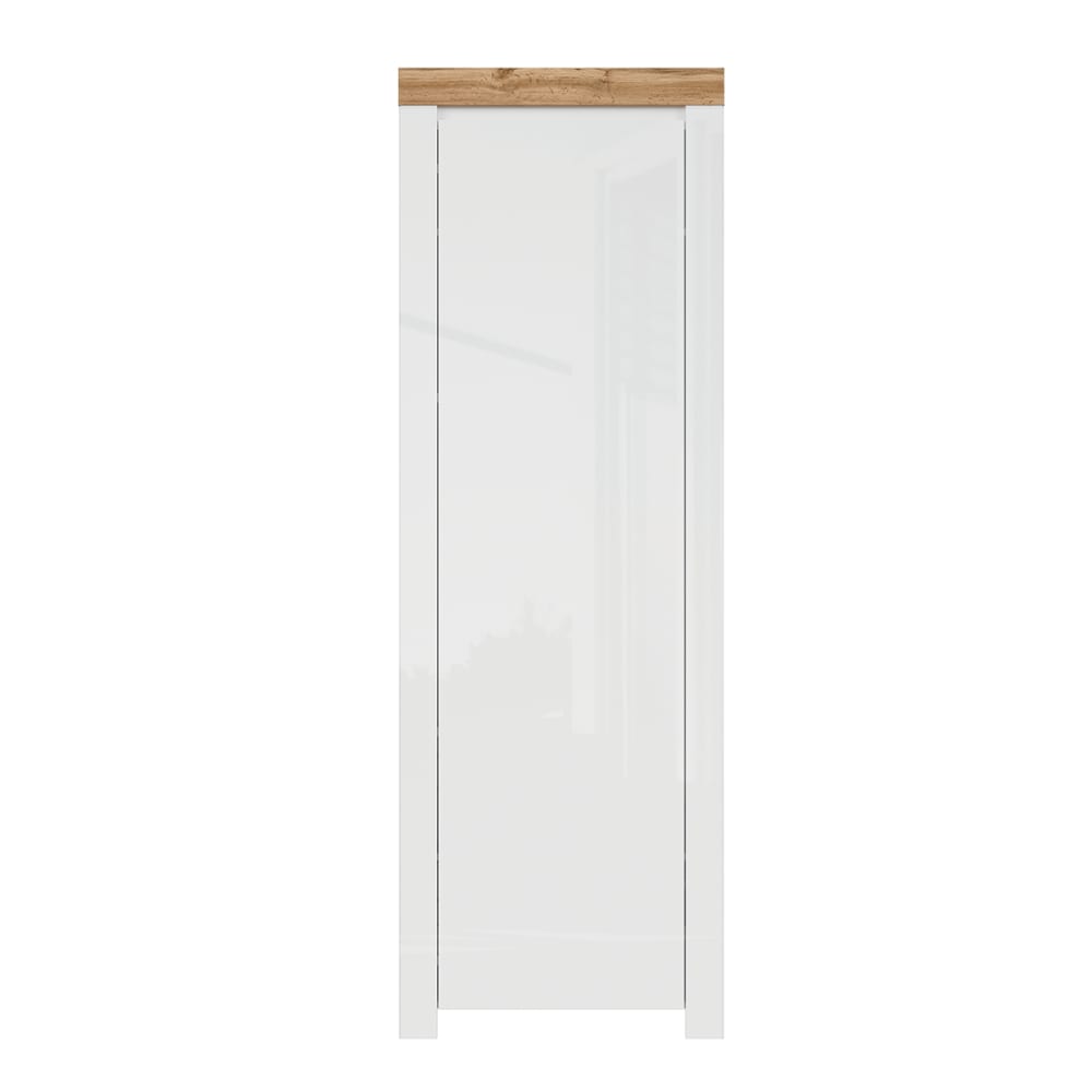 Meuble d'entrée 1 porte stratifiés blanc et bois