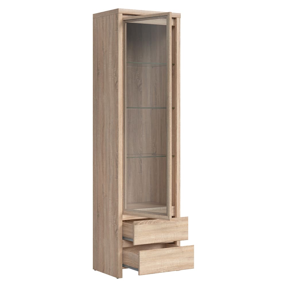 Vitrine 1 Tür 2 Schubladen Laminierte Spanplatten Holz - Maisons