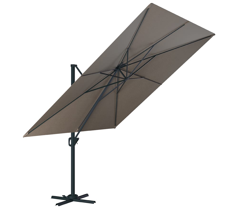 Parasol déporté 3x3m en aluminium gris anthracite
