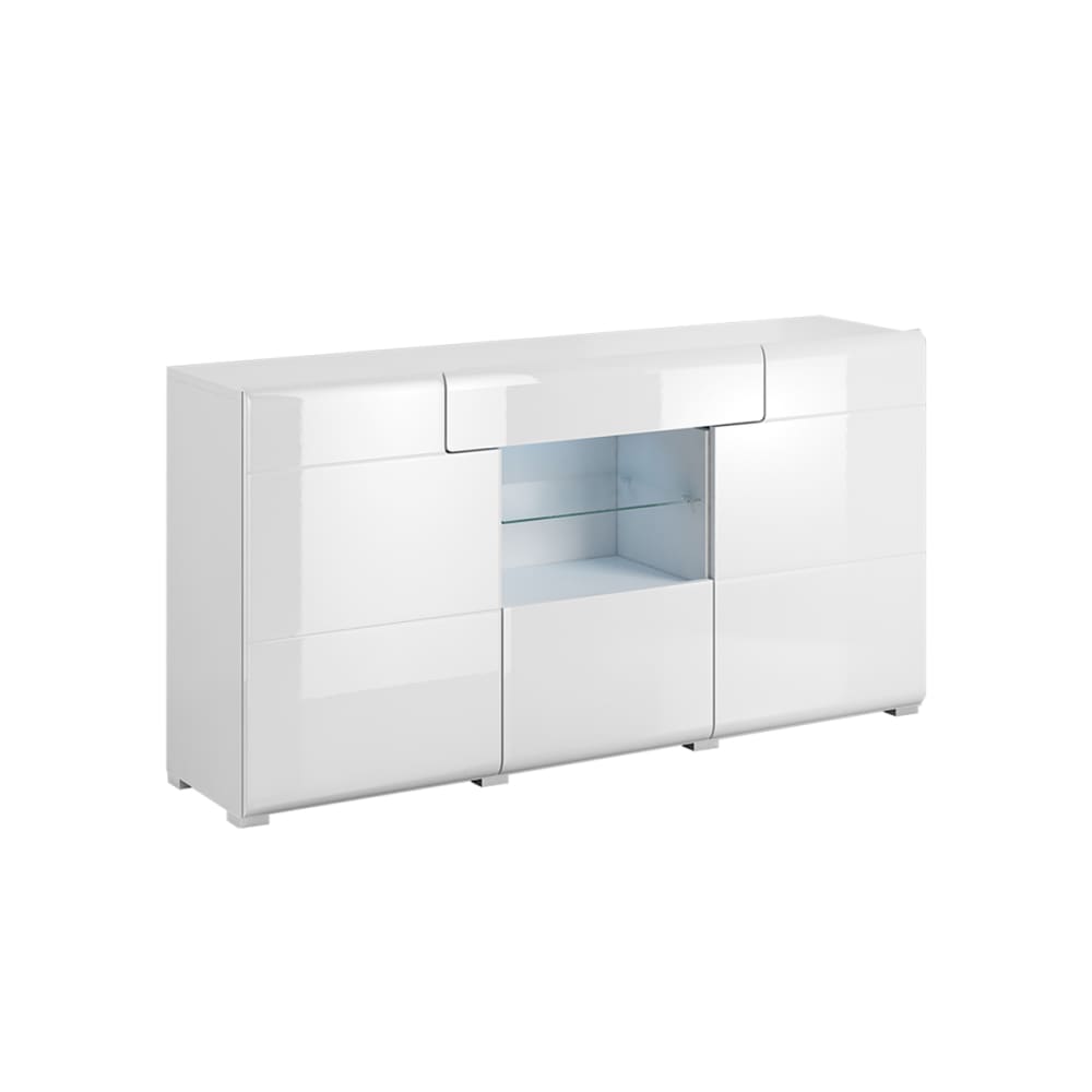 Buffet 3 portes 1 tiroir stratifiés blanc