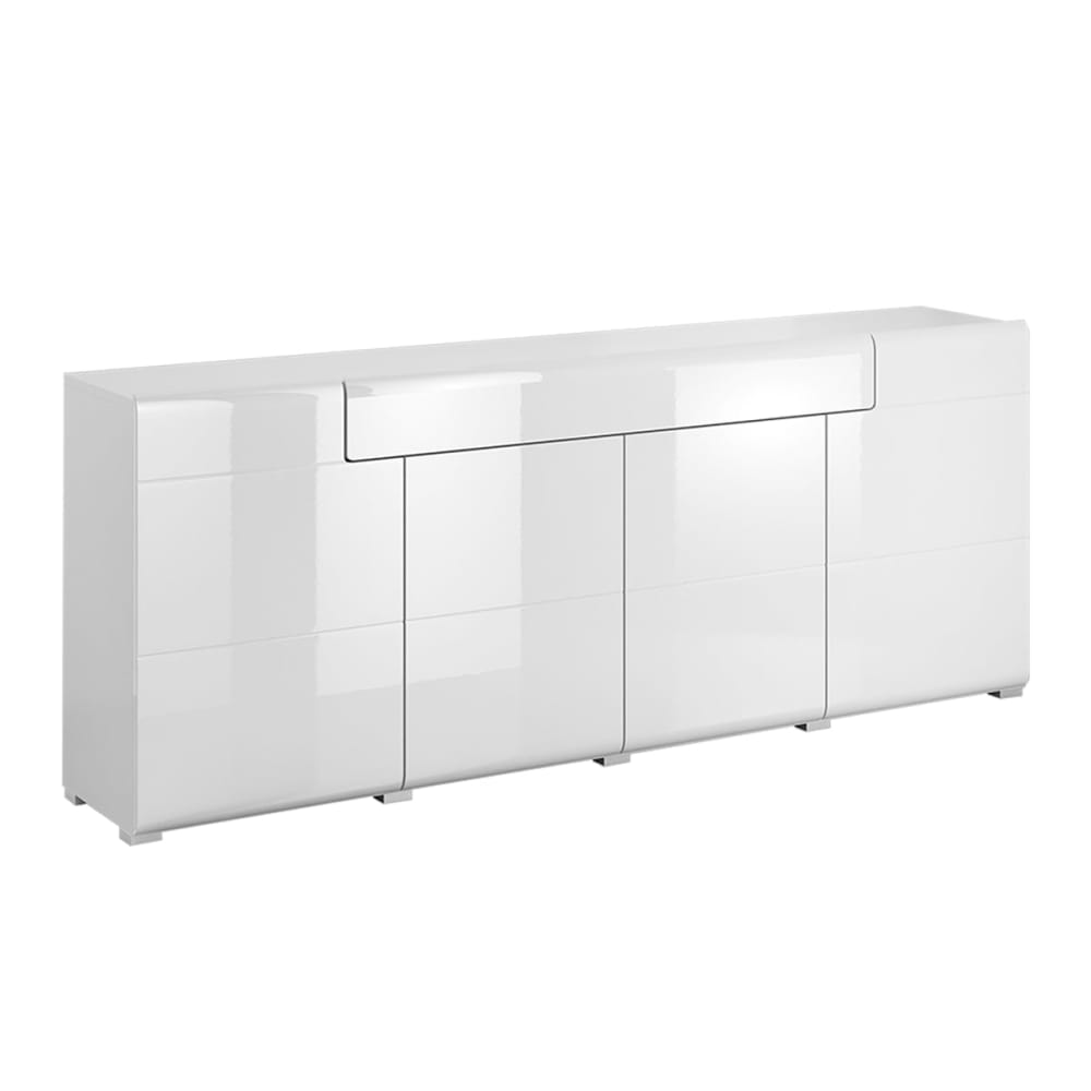 Buffet Mit 1 Schublade Und 4 TüRen, Weiß, 208Cm