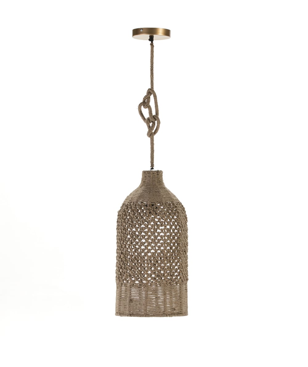 Lámpara de techo Baltra de cuerda natural trenzada Ø24 cm E27