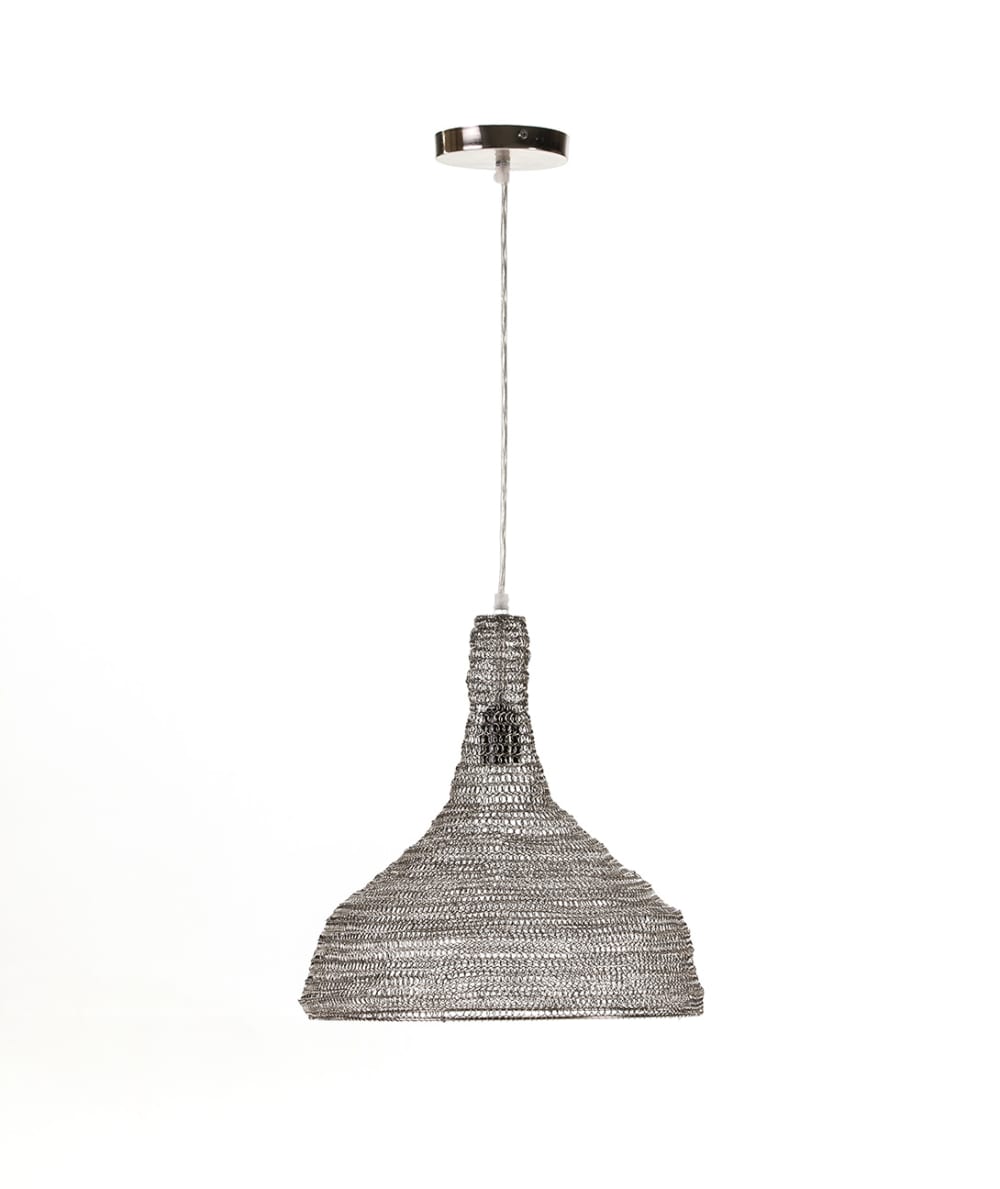 Lámpara de techo Fidji cromo de malla metálica 37 cm E27