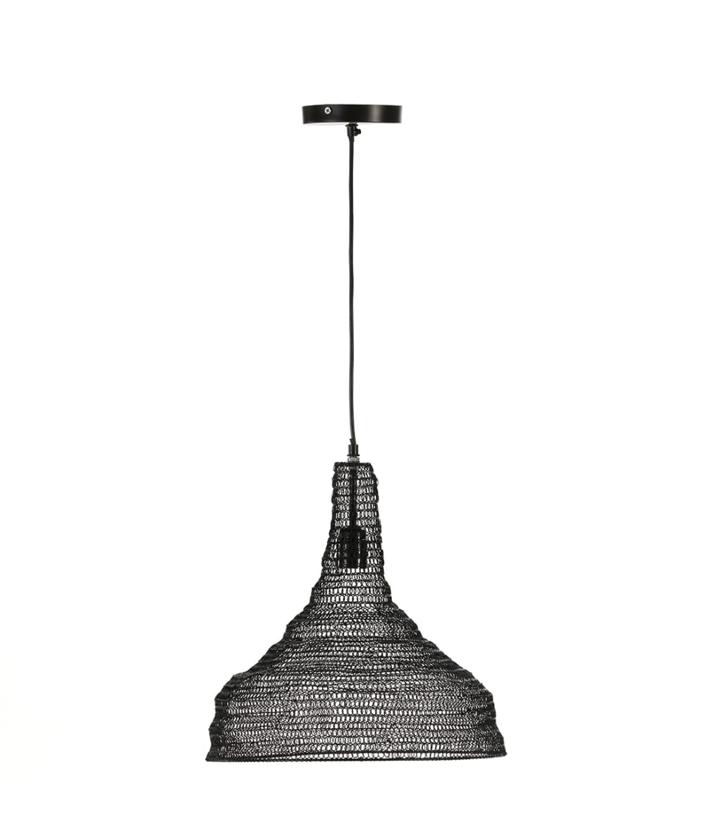 Lámpara de techo Fidji negra de malla metálica Ø37 cm E27