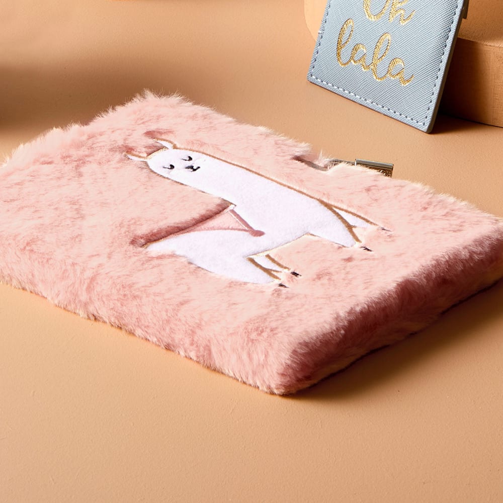 Draeger Paris Journal Intime Peluche Lama Rose Pes - Polyester