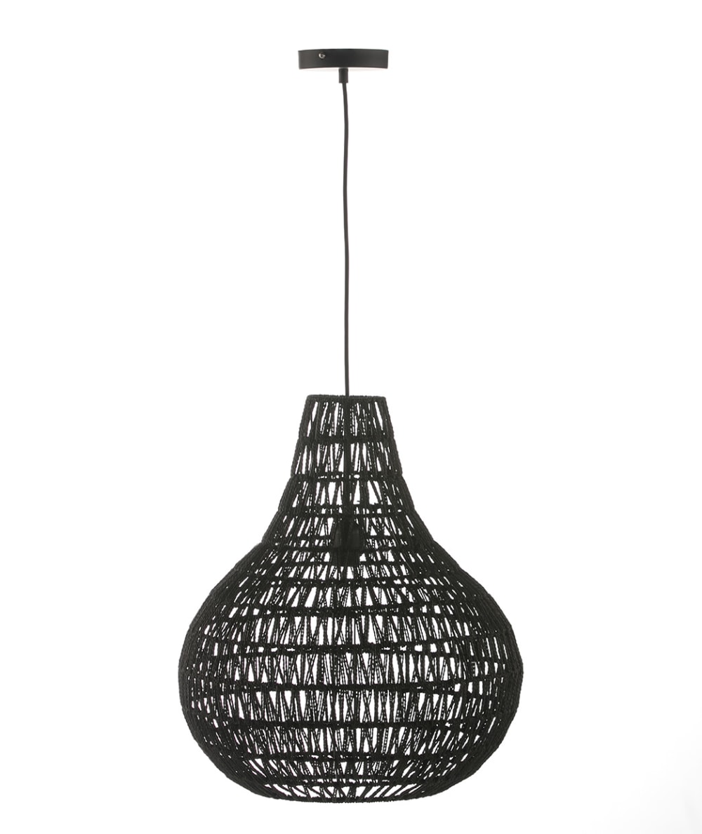 Lámpara de techo AFRICA cuerda natural negra Ø45 cm E27