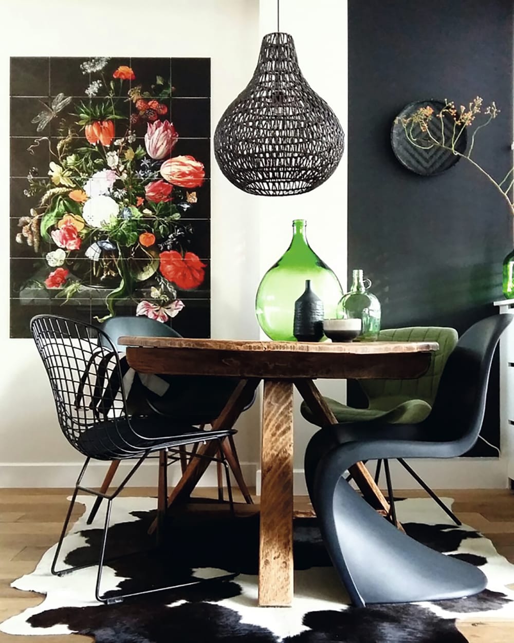 Lámpara de techo AFRICA cuerda natural negra Ø45 cm E27 - Maisons du Monde