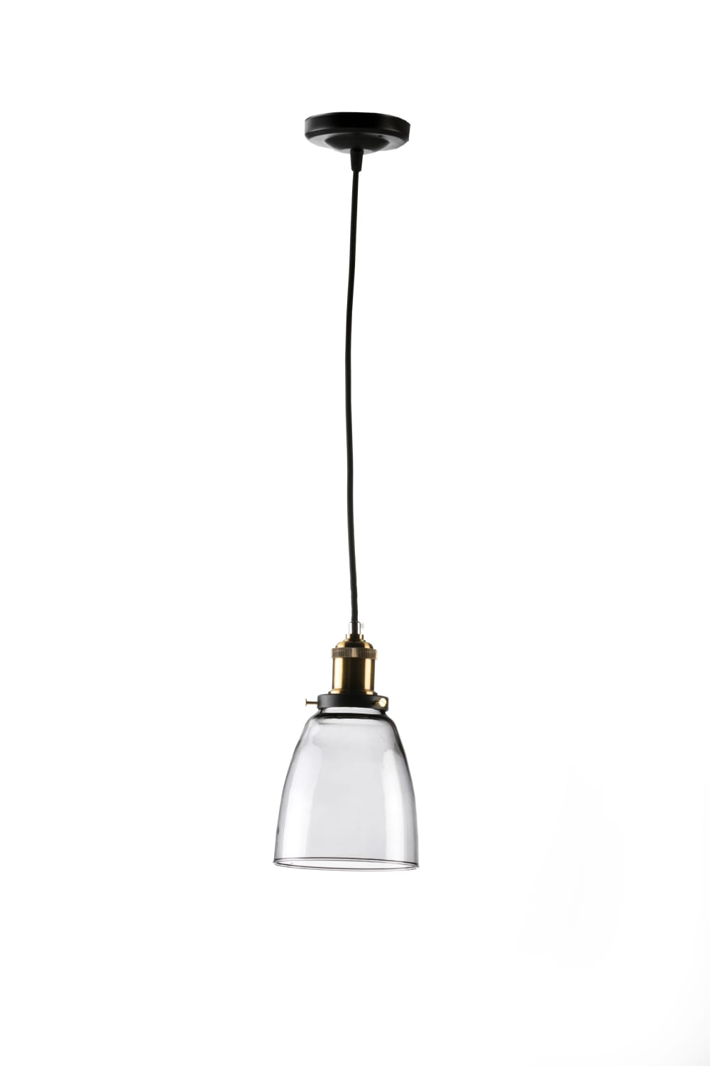 Lámpara techo vidrio fumé vintage oro viejo E27 Ø14 cm