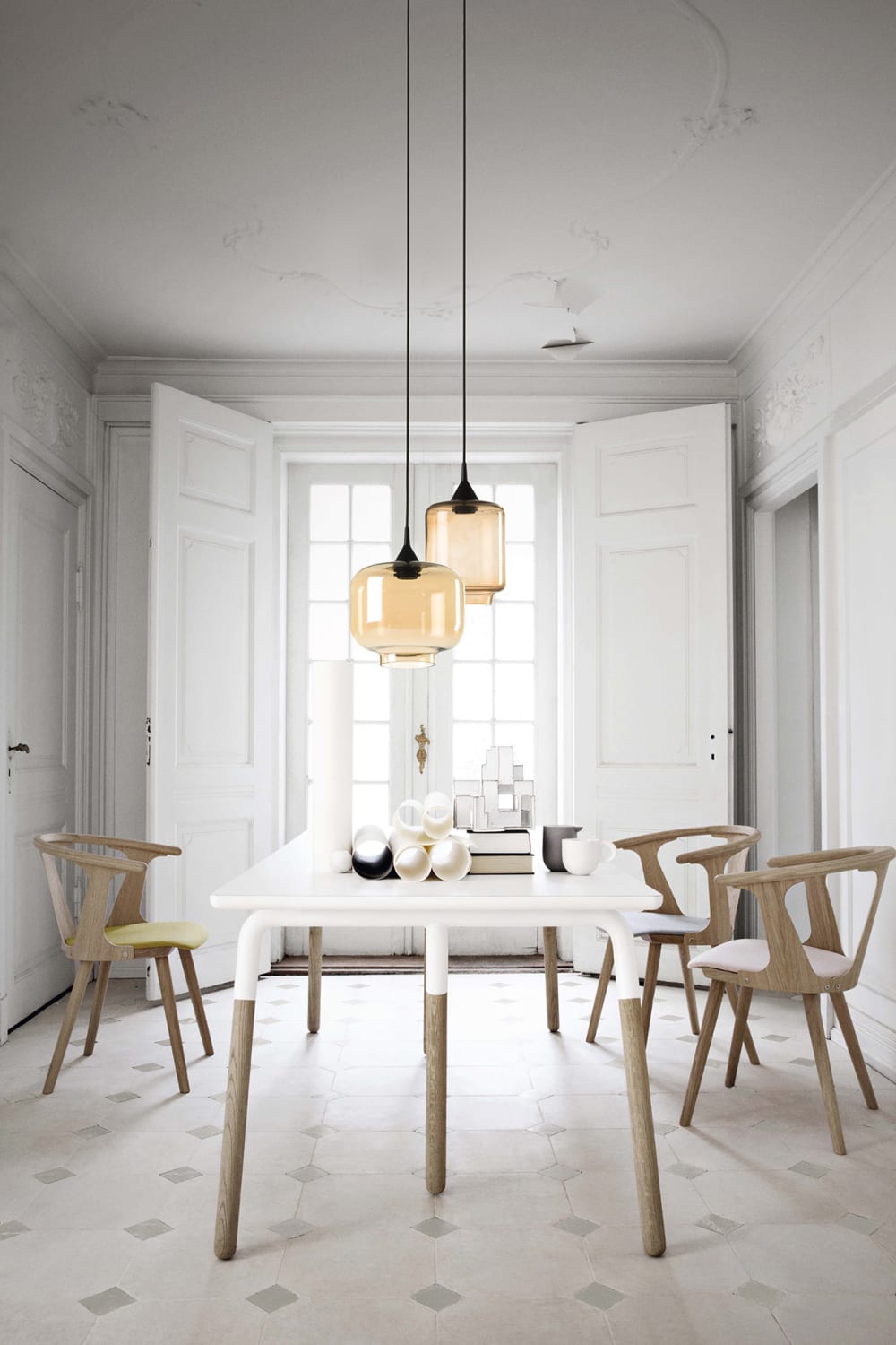 Lámpara techo vidrio soplado ambar. - Maisons du Monde