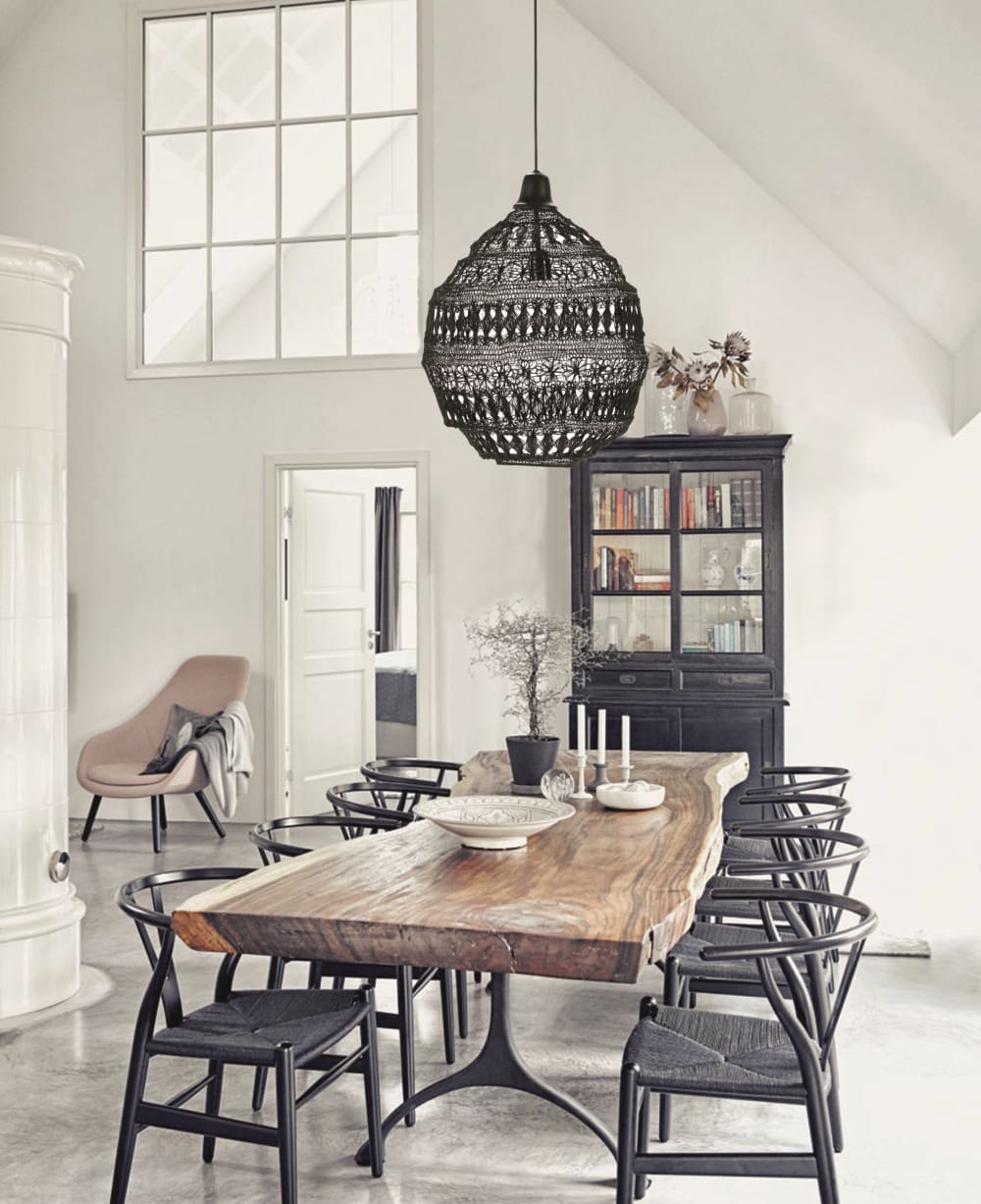 Lámpara de techo Bali negra de malla metálica 40 cm E27 - Maisons du Monde