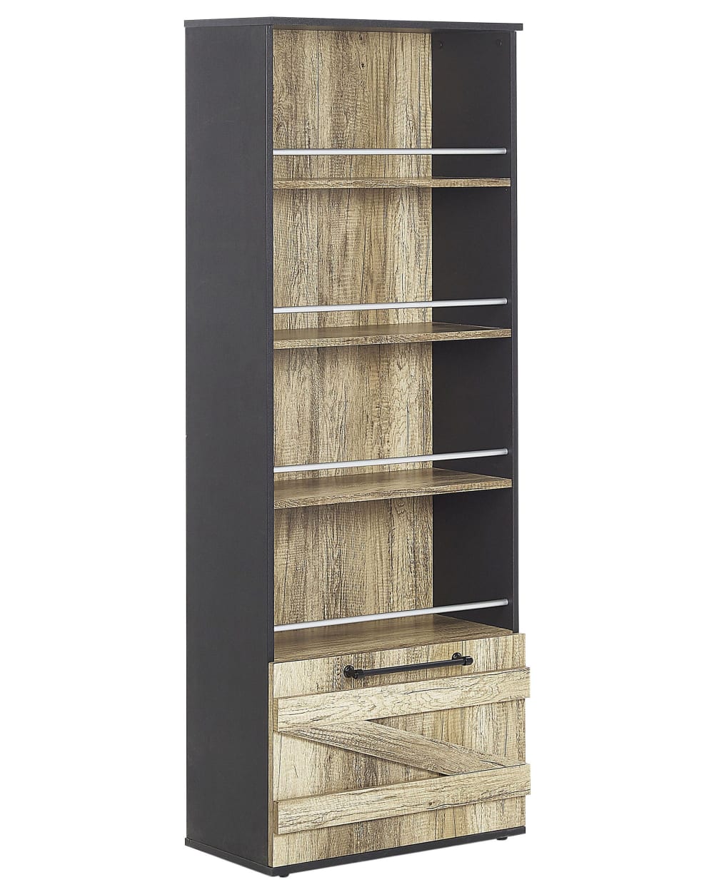 Beliani Bücherregal mit 4 Ebenen aus Holzwerkstoff 163cm, braun style industrial - Spanplatte