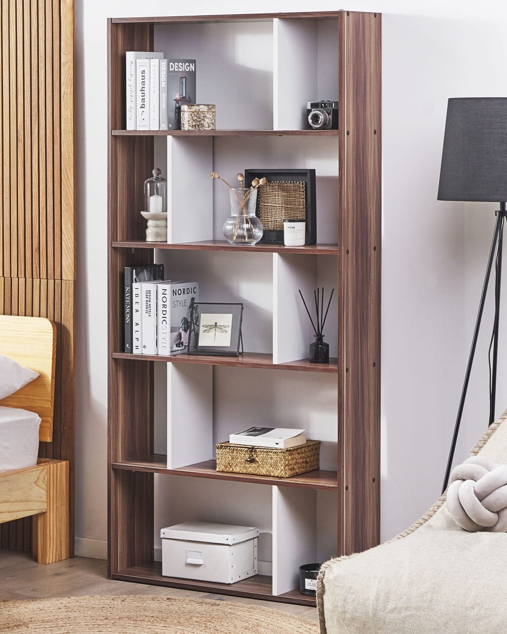 Bücherregal mit 5 Ebenen aus Holzwerkstoff 174cm, braun - Maisons