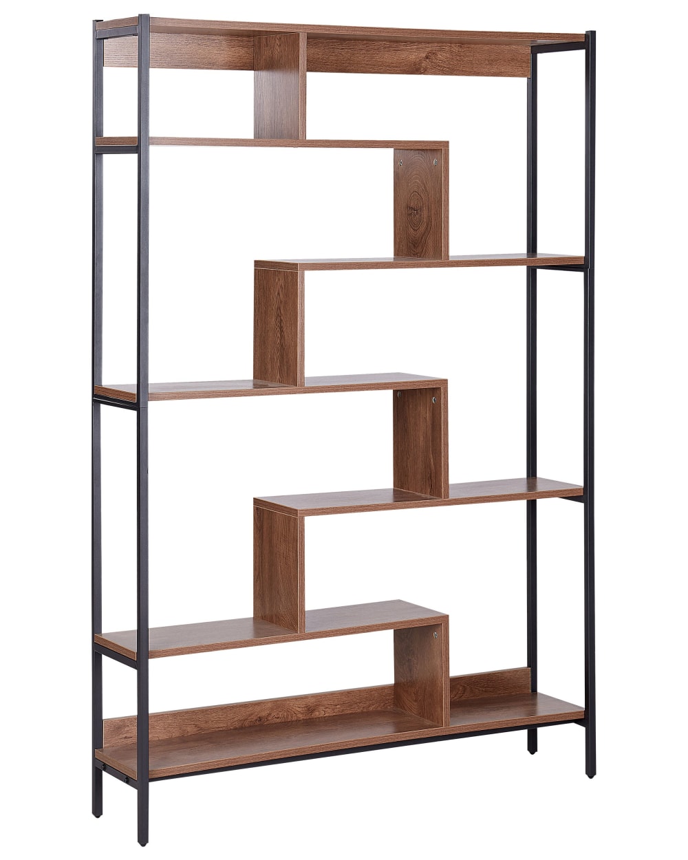 Bibliothèque 6 étagères 180 cm marron