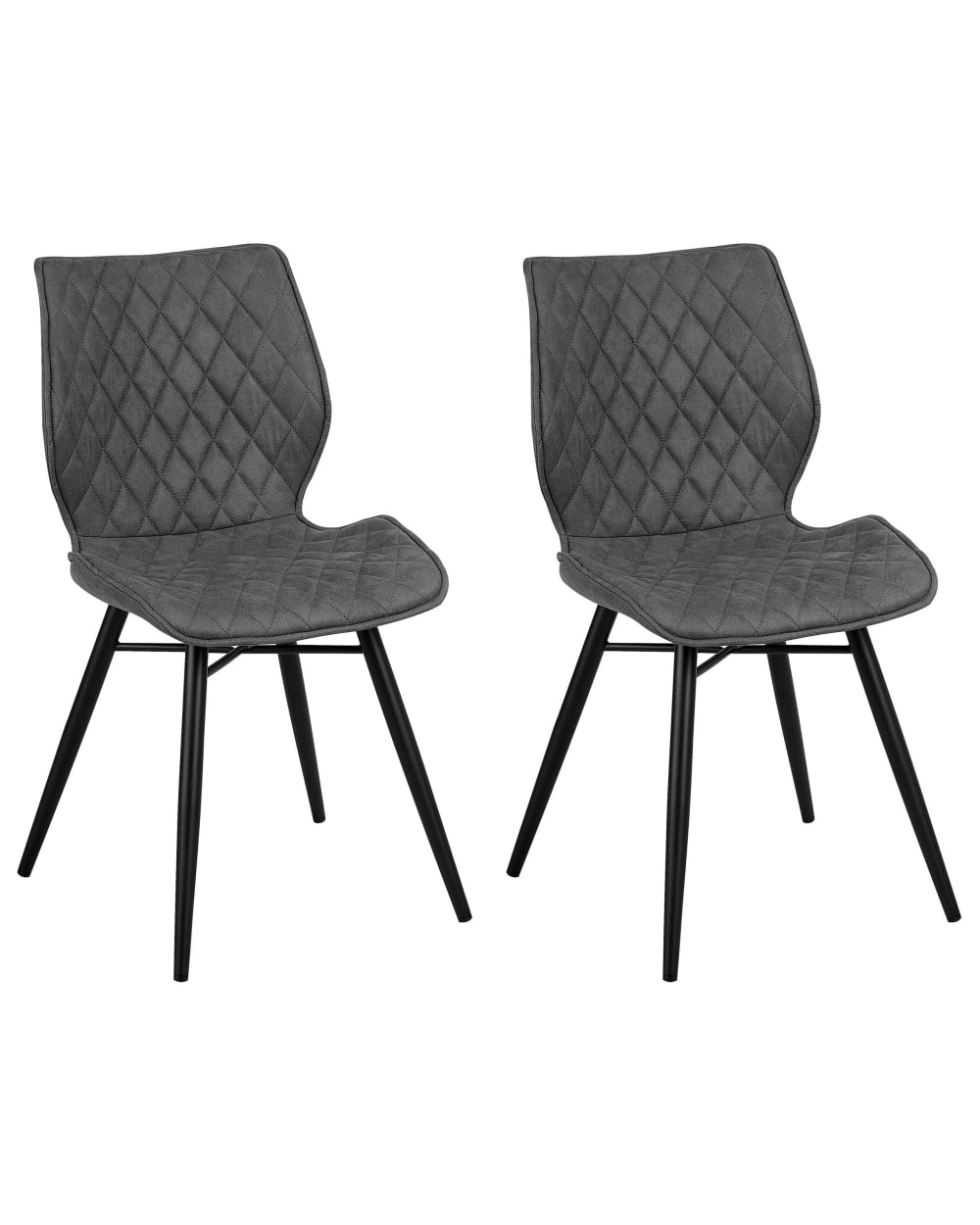 Esszimmerstuhl 2Er Set Aus Stoff, Grau