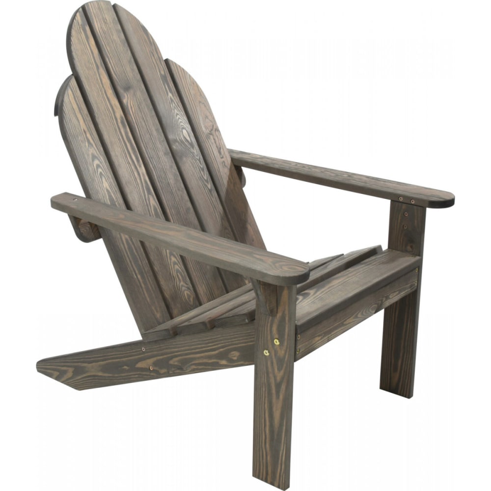 Sedia da giardino adirondack grigio in legno massiccio con braccioli - LEGNO