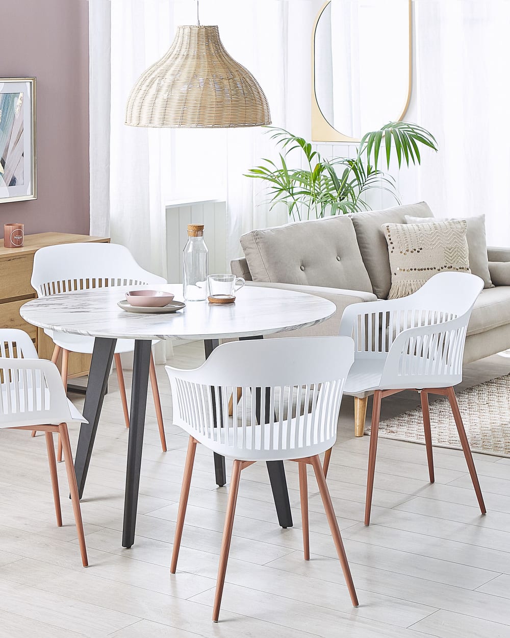 Esszimmerstuhl 2er Set aus Kunststoff, weiß - Maisons Du Monde