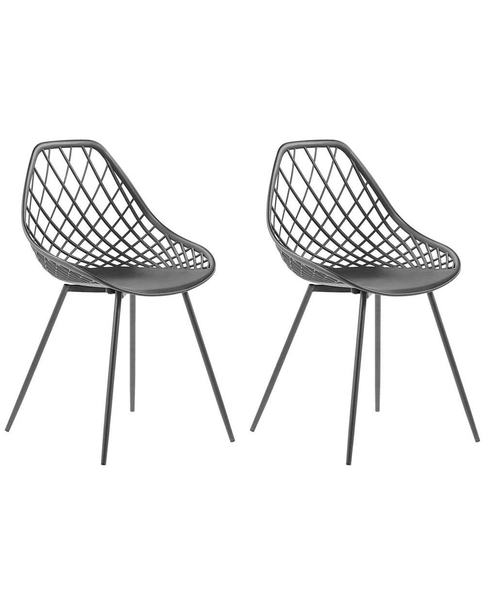 Beliani Esszimmerstuhl 2er Set aus Kunststoff, schwarz style modern - Pvc - Polyvinlychlorid