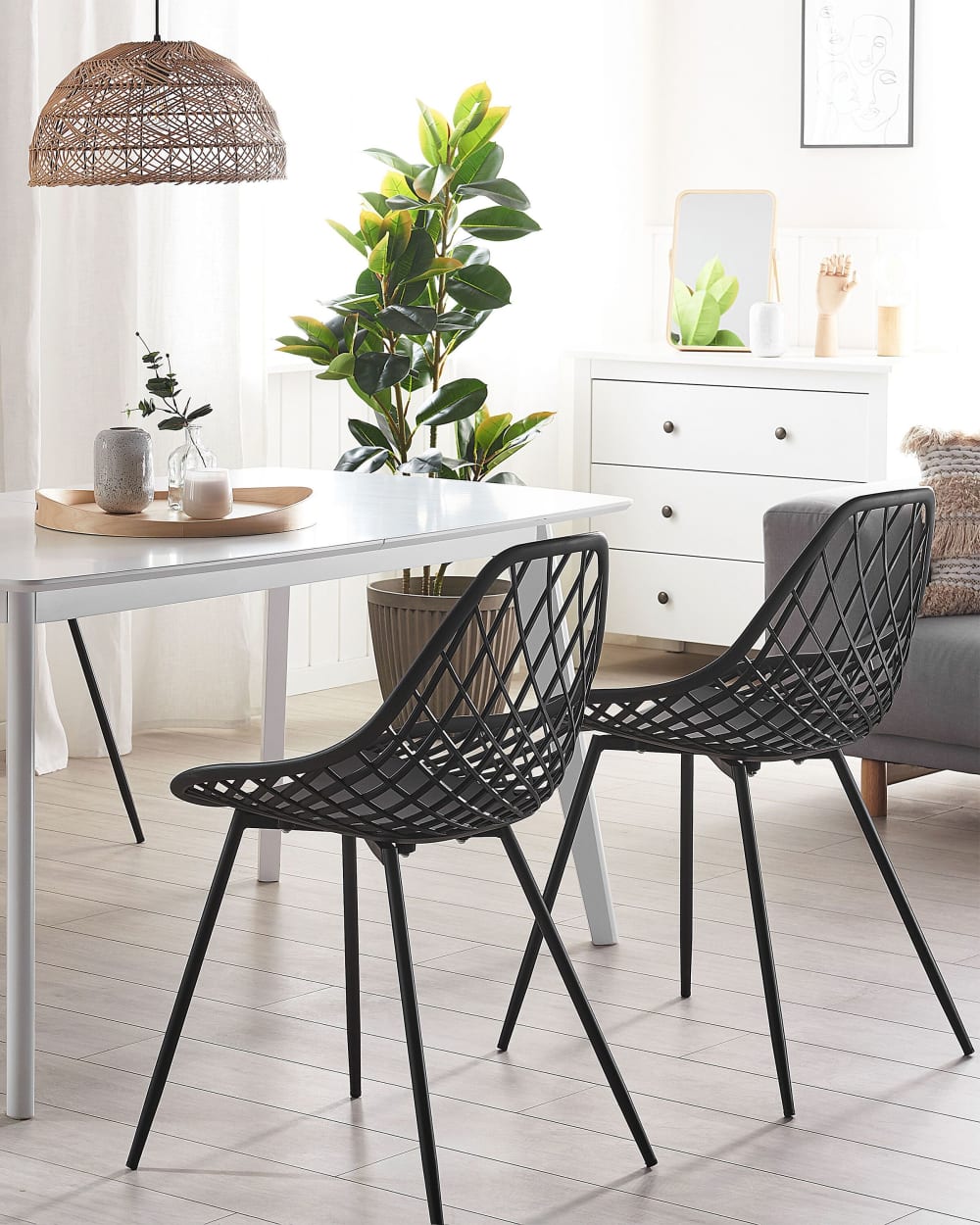Esszimmerstuhl 2er Set aus Kunststoff, schwarz - Maisons Du Monde