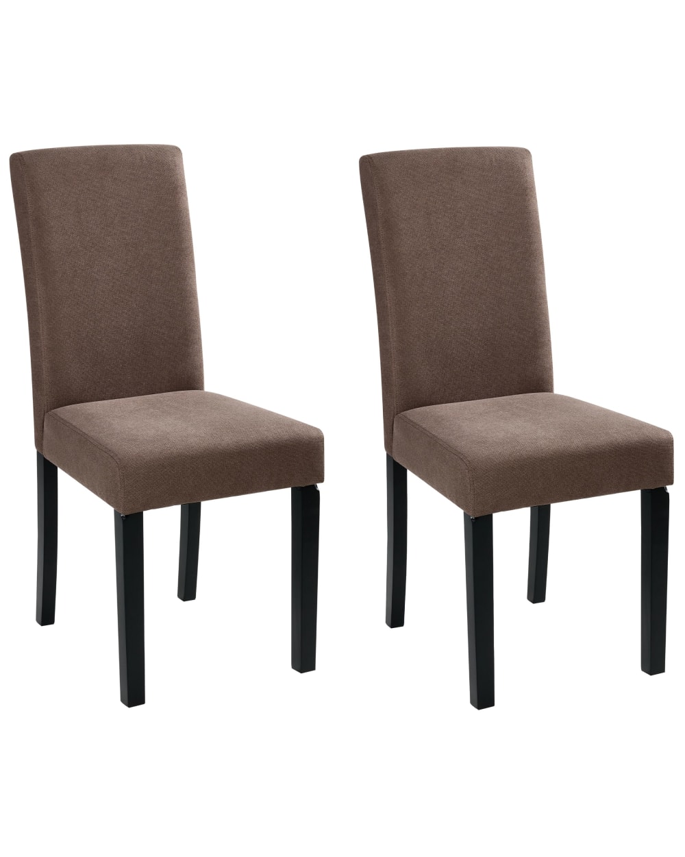 Beliani Esszimmerstuhl 2er Set aus Stoff, braun style classic chic - Stoff