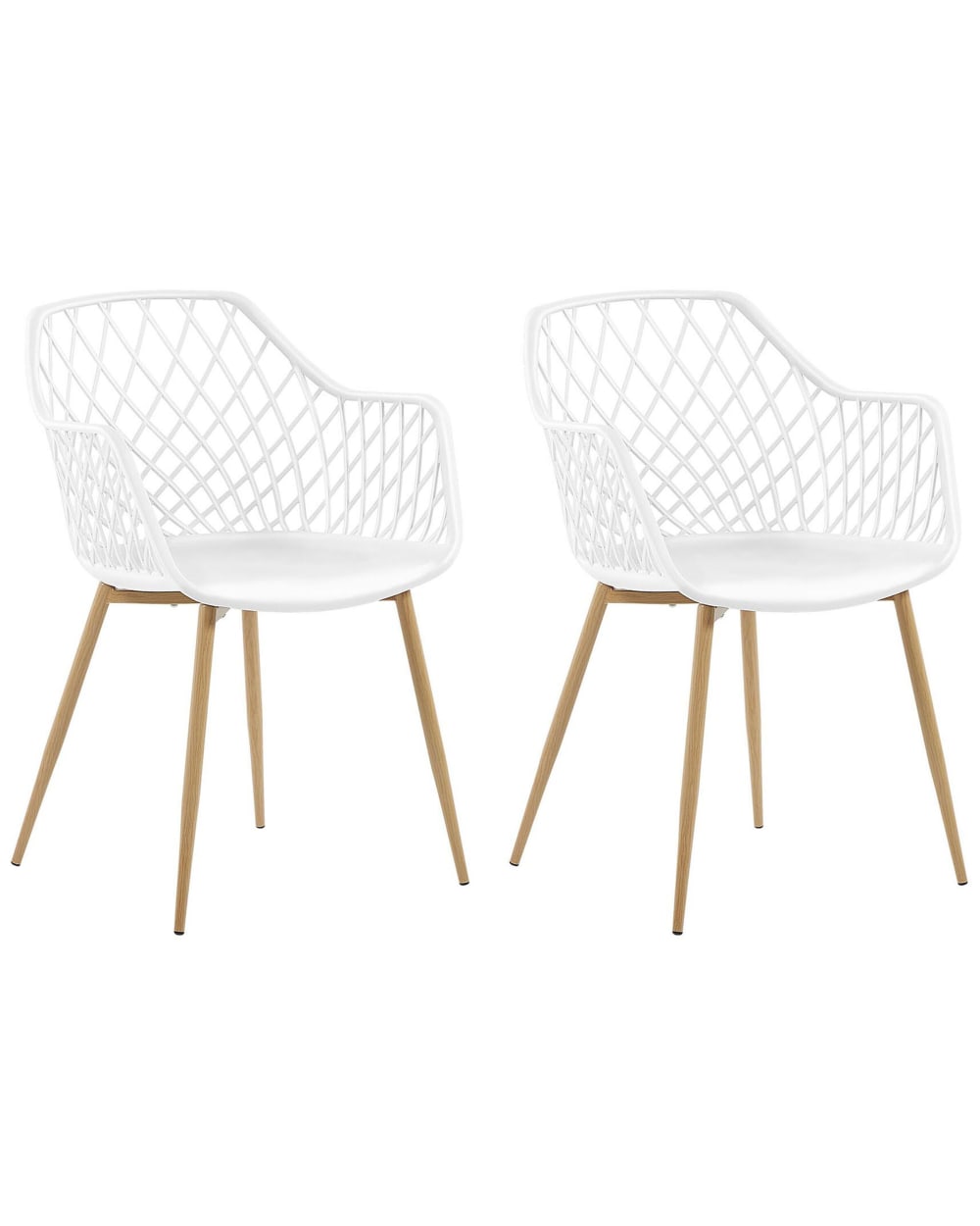 Beliani Esszimmerstuhl 2er Set aus Kunststoff, weiß style modern - Pvc - Polyvinlychlorid