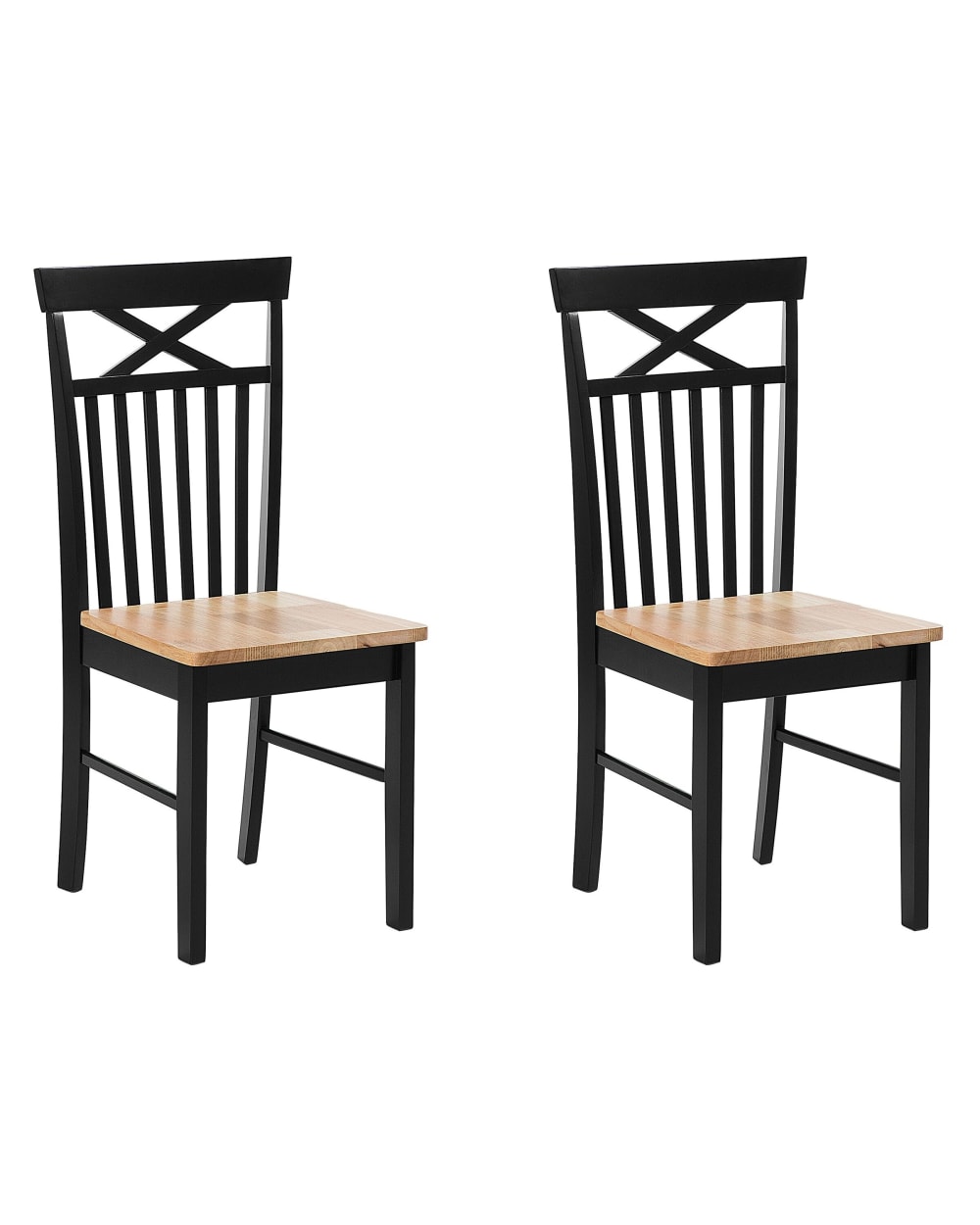Beliani Esszimmerstuhl 2er Set aus Holz, schwarz style classic chic - Holz