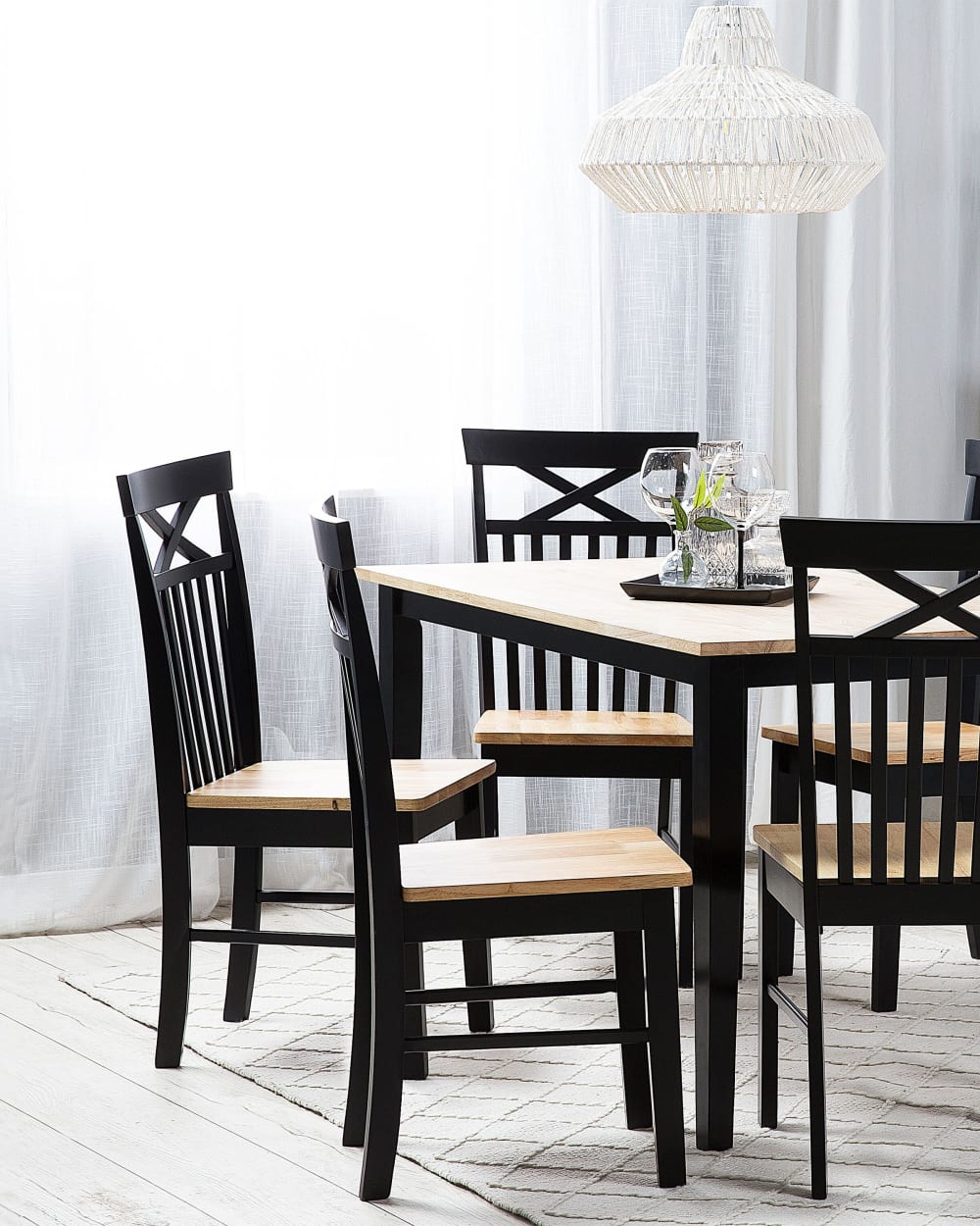 Esszimmerstuhl 2er Set aus Holz, schwarz - Maisons Du Monde
