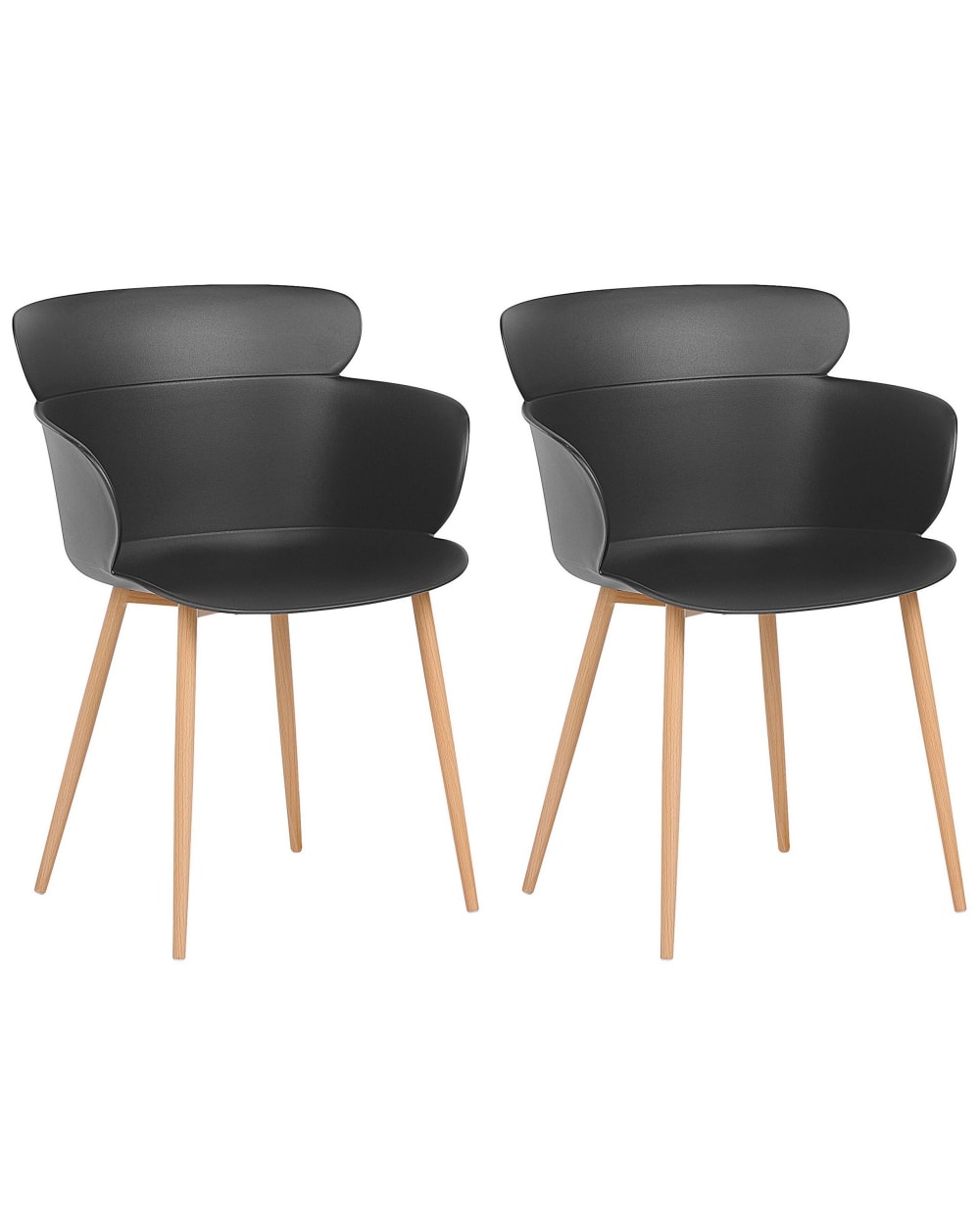 conjunto de 2 sillas de comedor  negro